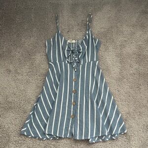 Ocean Drive Blue and White Striped Midi Dress